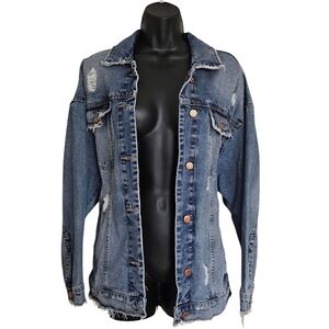 ☆Zara Blue Distressed Denim Jacket☆